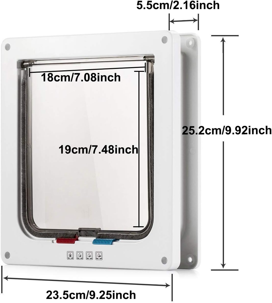 Depets Large Cat Door (Outer Size 9.9" x 9.2"), 4 Way Locking Cat Flap Door for Interior Exterior Doors, Weatherproof Pet Doors for Cats & Doggie with Circumference < 23", Suitable for Window & Wall : Pet Supplies