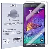 (2 Pack) Galaxy Note 4 Screen Protector,J2CC Samsung Galaxy Note 4 Tempered Glass Screen Protector,0.26mm 9H Hardness 2.5D Curved Edge,Featuring Ultra Clear, Anti-Scratch,Bubble Free,