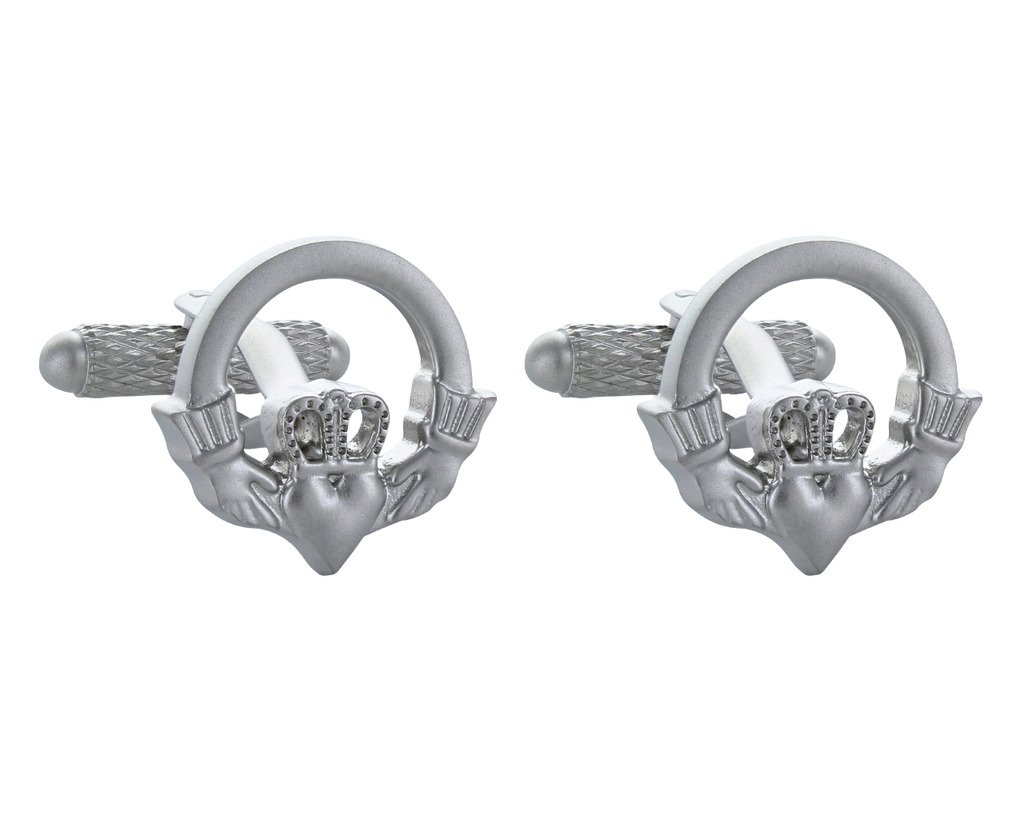 Irish Claddagh Cufflinks Presented In Onyx Art Cufflink Box