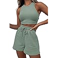 AUTOMET Womens 2 Piece Shorts Lounge Sets Two Piece Summer Workout Outfits Beach Vacation Trendy 2025 Clothes