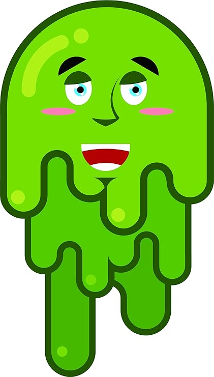 Amazon Com Cute Melting Green Slime Cartoon Emoji Vinyl Sticker 12 Tall Happy Automotive