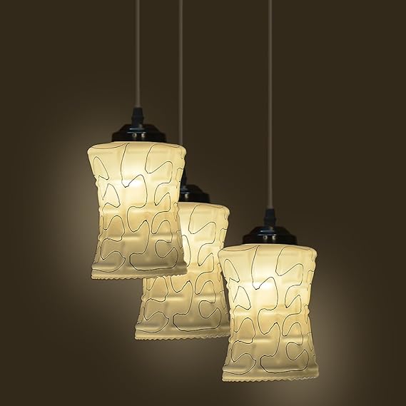 Bloom Pendant Ceiling Lamp Hanging In One Fitting (Multicolour)-Set of 6