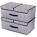 Onlyeasy Fabric Foldable Large Storage Boxes - Bins Cubes Dividers Containers Baskets Cloth Closet Shelf Cubby Bookcase Baby Organizer for Home with 2 Lids, 19.7