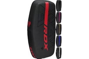 RDX Thai Pads Curved Kickboxing Muay Thai with Solid Handle Grip, Maya Hide Leather KARA Strike Shield for Knees Elbows Kicks Punches, Coaching Training Boxing MMA Martial Arts Taekwondo Combat Sports