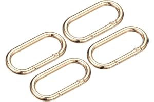 uxcell Spring Oval Ring, Round Spring Snap Clip Trigger Spring Keyring Buckle for Bags Purses Keychain