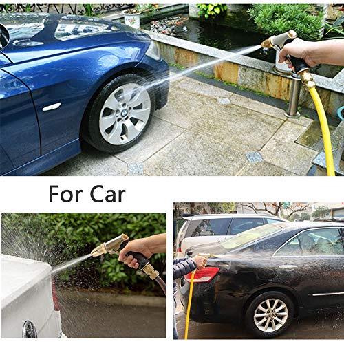 FANHAO Garden Spray Gun with Brass Nozzle, Heavy Duty High Pressure Adjustable Spray Spray Nozzle for Car Washing Pets Garden/Sidewalk Cleaning
