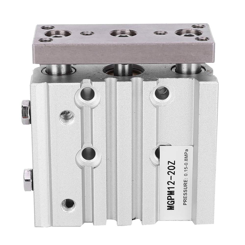 12mm Bore 30-100mm Stroke Pneumatic Air Cylinder, Double Action Triple Rod, M5 Thread Air Fitting Port Aluminum Alloy Cylinder, 1.2 Bar to 10 Bar