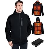 Vantacent89 Heated Jacket for Men with Rechargeable Pack Included, Winter Outdoor Soft Shell Mens Heated Jacket Heating Coat