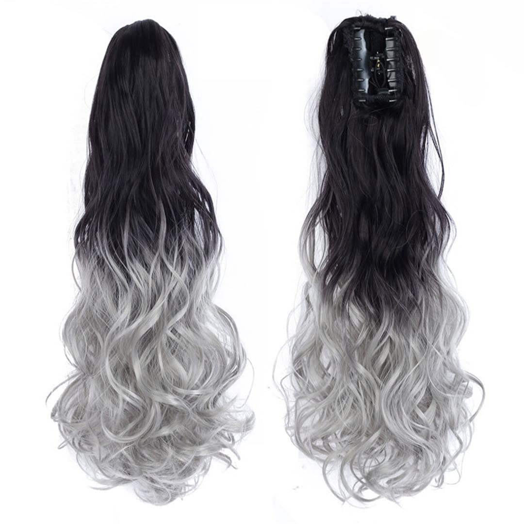 22 Inch Long Wavy Hair Ponytail Synthetic Wrap On