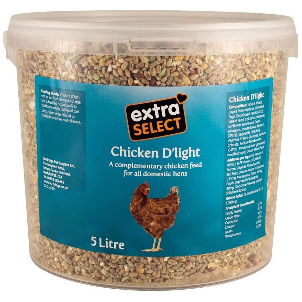 Extra Select Chicken D'light Complimentary Chicken Feed Tub, 5 Litre, Packaging may vary
