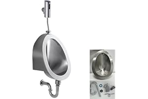 JUERAORI Wall-mounted Stainless Steel Urinal for Man, Intelligent Flushing Urinals for Men's Adult, Household/Commercial Sensor Male Toilet for Garage KTV Dorm Bar Hotel Shop