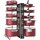 X-cosrack Pot Racks,10 Tier Adjustable Heights with Non-slip feet,6 DIY Methods,Expandable Kitchen Cabinet Pantry Pans and Po