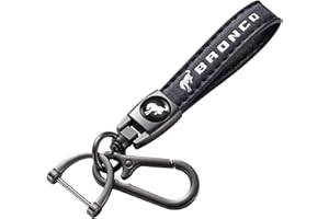 TACOMA Genuine Leather Car Keychain for Key Chain for Men and Women Family Present Key Ring Accessories(Black)