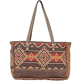Myra Bag Western Canvas Shoulder Handbag for Women - Cotton & Upcycled Leather Bag Loskop
