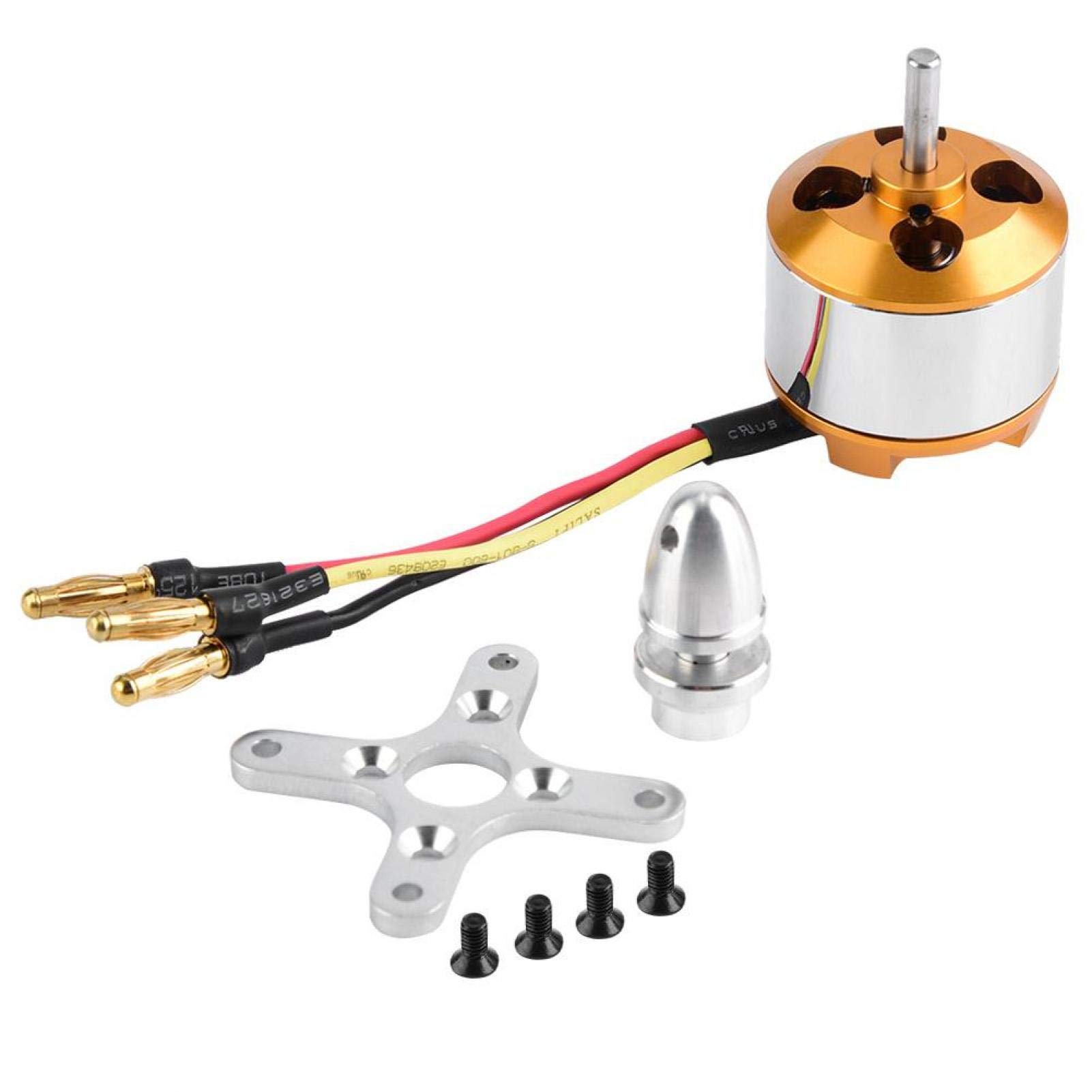 Drone Brushless Motor, 1400KV 2kg 4S Thrust Outrunner Brushless Motor RC Accessories Kit with Mounts, Brushless Motor for RC Fixed Wing Airplane