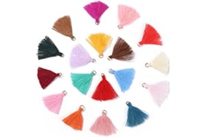 DACUAN 200 Pcs Mini Tassels for Jewelry Making, Handmade Tassels with Golden Jump Ring for DIY Craft Earring Home Decor 20 Co