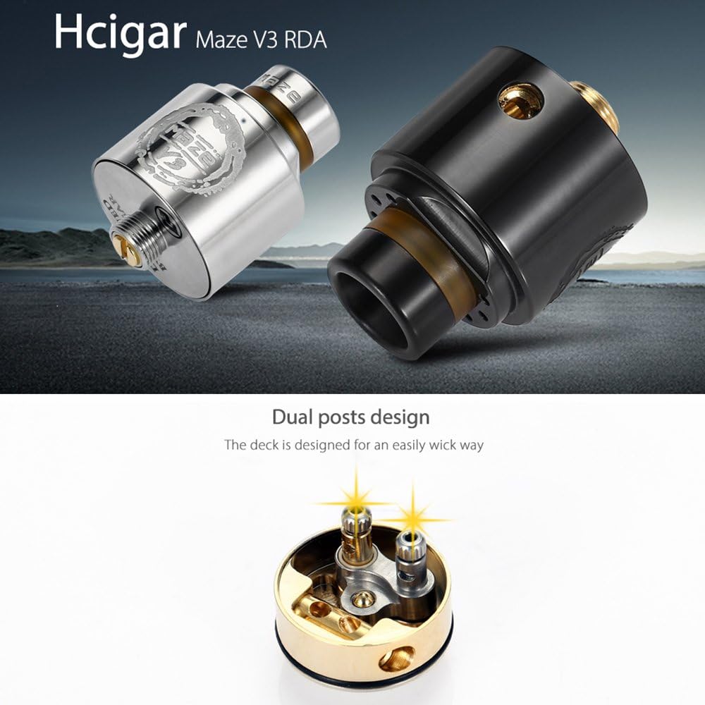 Amazon Hcigar Maze V3 Rda アトマイザー Vape メイズ Bfピン ボトムフィーダー Silver Vape Steez アトマイザー