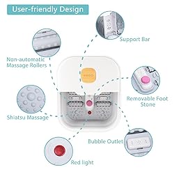 iFedio Collapsible Foot Spa with Heat, Bubble,and