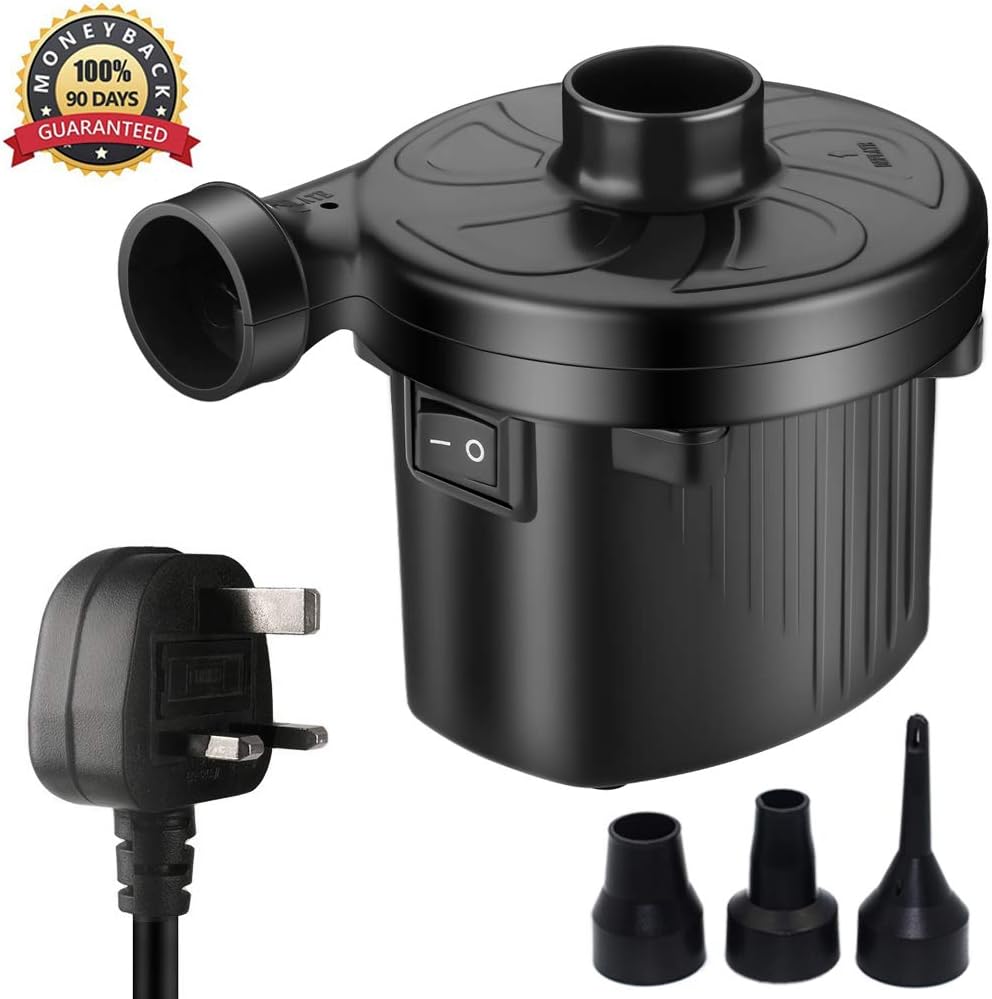 KERUITA Electric Pump Air Pump for Inflatables Airbed Pump Pool Toy Float Pump AC/DC 220V/12V