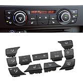 11PCS AC Heater Fan Control Switch Cover Replacement for BMW | Air Conditioning A/C Button Climate Cover For BMW 1 Series E81 E82 E87 E88, 3 Series E90 E91 E92 E93, X1 E84 X3 F25