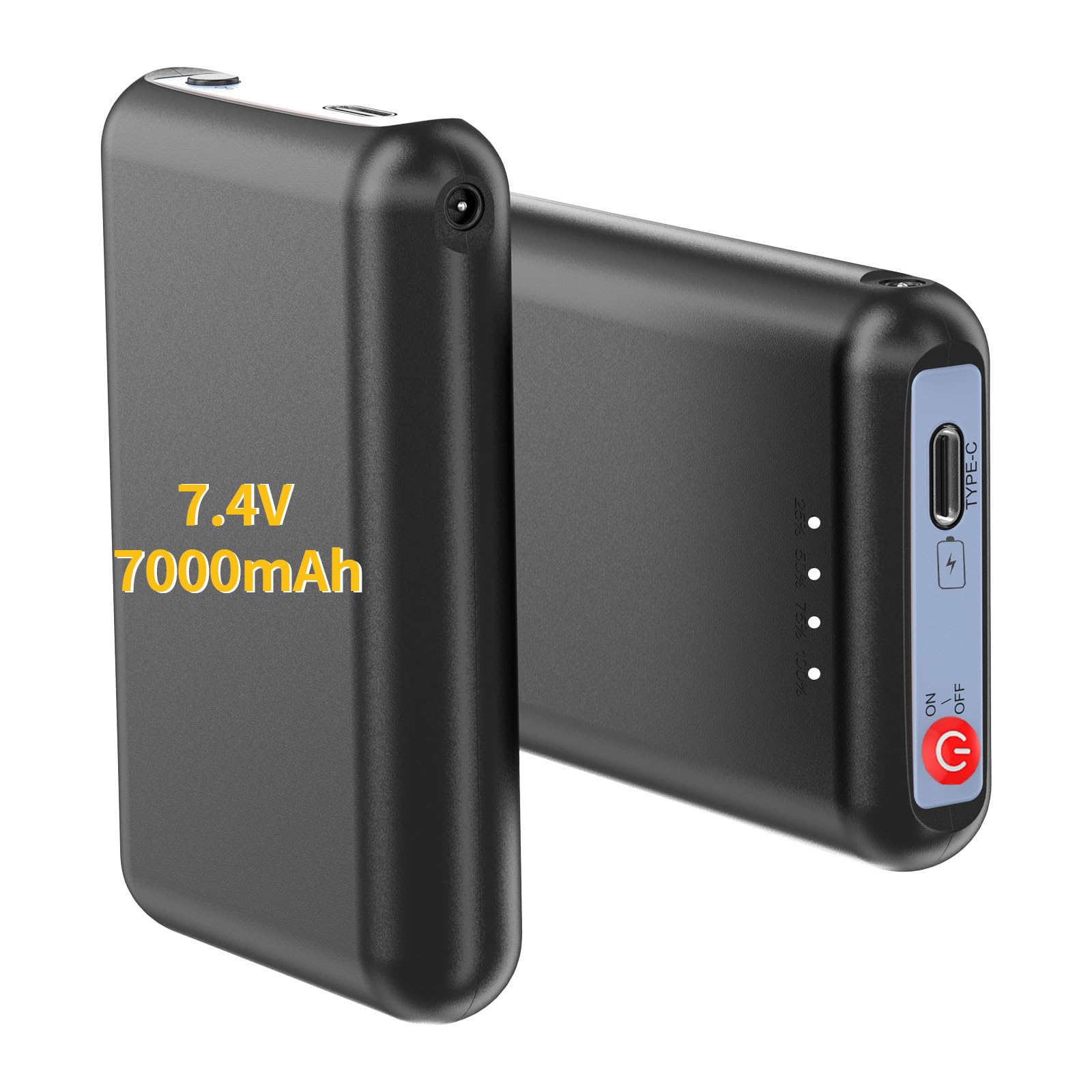 Photo 1 of Amortherapie 2-Pack Rechargeable 7.4V 7000mAh Li-Polymer Batteries, Large Capacity Replacement Battery for Heated Gloves, Mittens, Socks, Hats, Insoles, and Shoes