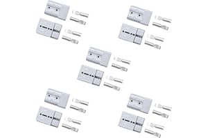 micrl 10 Pcs 1/0 Gauge 175 Amp Battery Quick Connect/Disconnect, Jumper Cable Plug Connector Kit for Recovery Winch, Towing Systems(Grey)