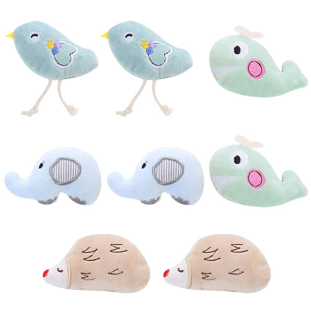 Cat Toys for indoor cats interactive, Cat Catnip Toys 8 Pack Cat Plush Scratch Playing Chewing Teeth Cleaning - Creative Pillow Scratch Pet Catnip Teeth Grinding Chew Toys for Biting, Chew And Kickin