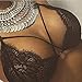 Bra Top ,toraway Women Hollow Translucent Sheer Lace Strap Bustier Lingerie Bra Top (Large, Black)