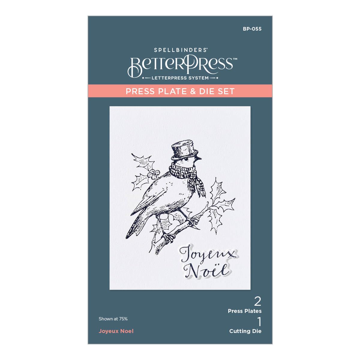 Spellbinders Joyeux Noel Press Plate & Die Set from The BetterPress Christmas Collection