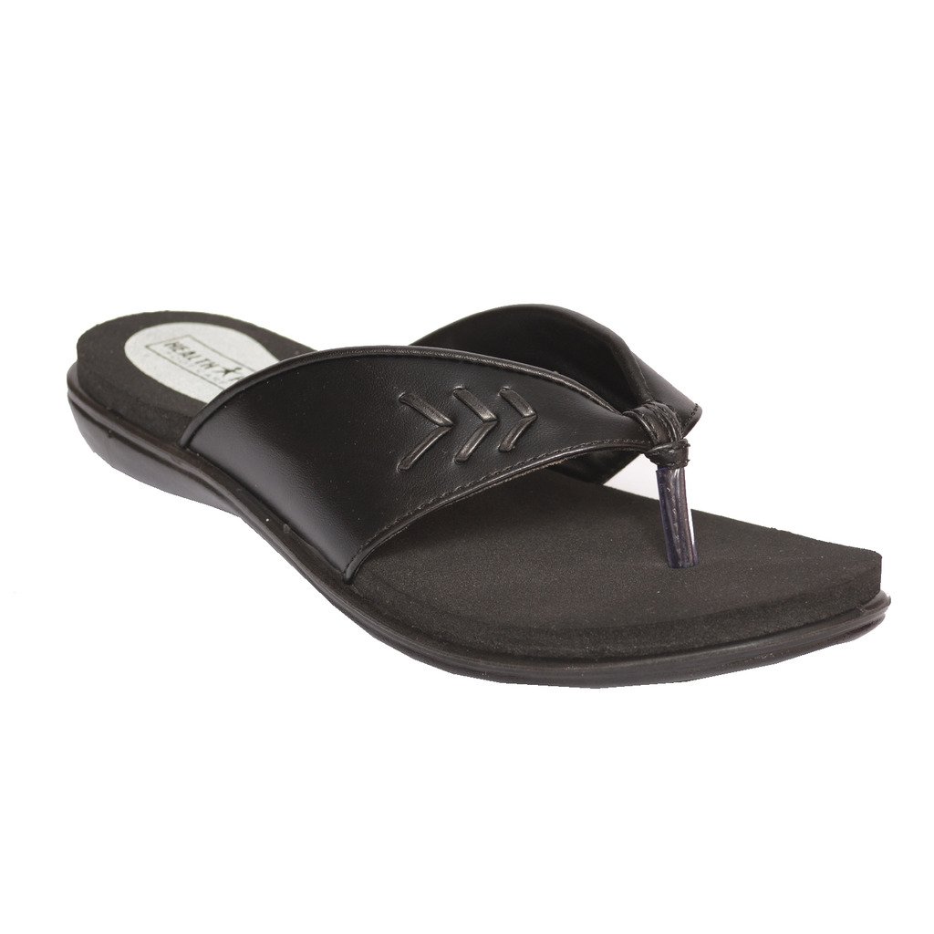 healthfit women's pu diabetic & orthopedic footwear (brown )