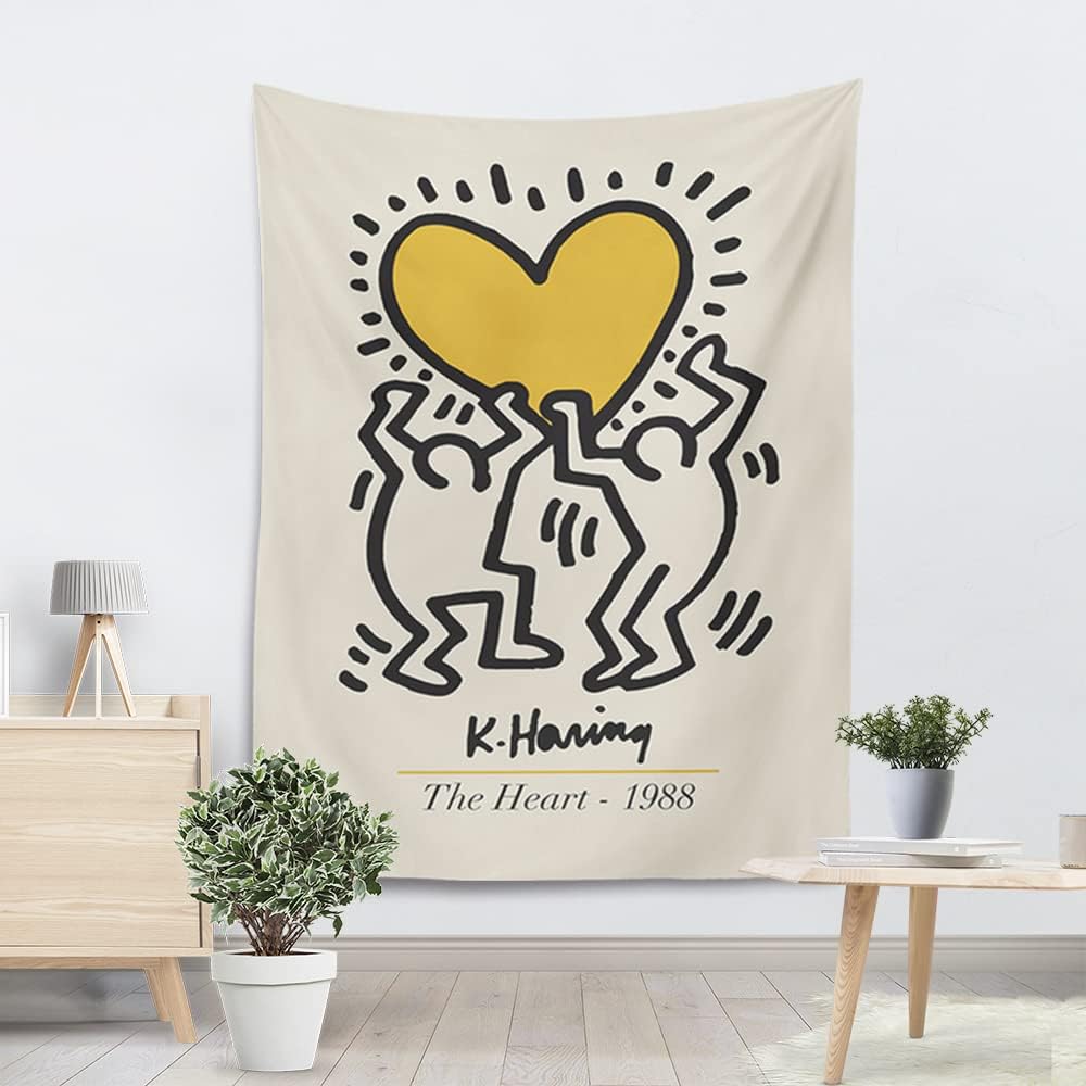 Tapestries - Matiise Art Cartoon Tapestry Throw Blankets Nordic Minimalist Art Boho Wall Tapestry Hanging Art Girl Tapestry for Bedroom Funny Aesthetic (52''x59'')