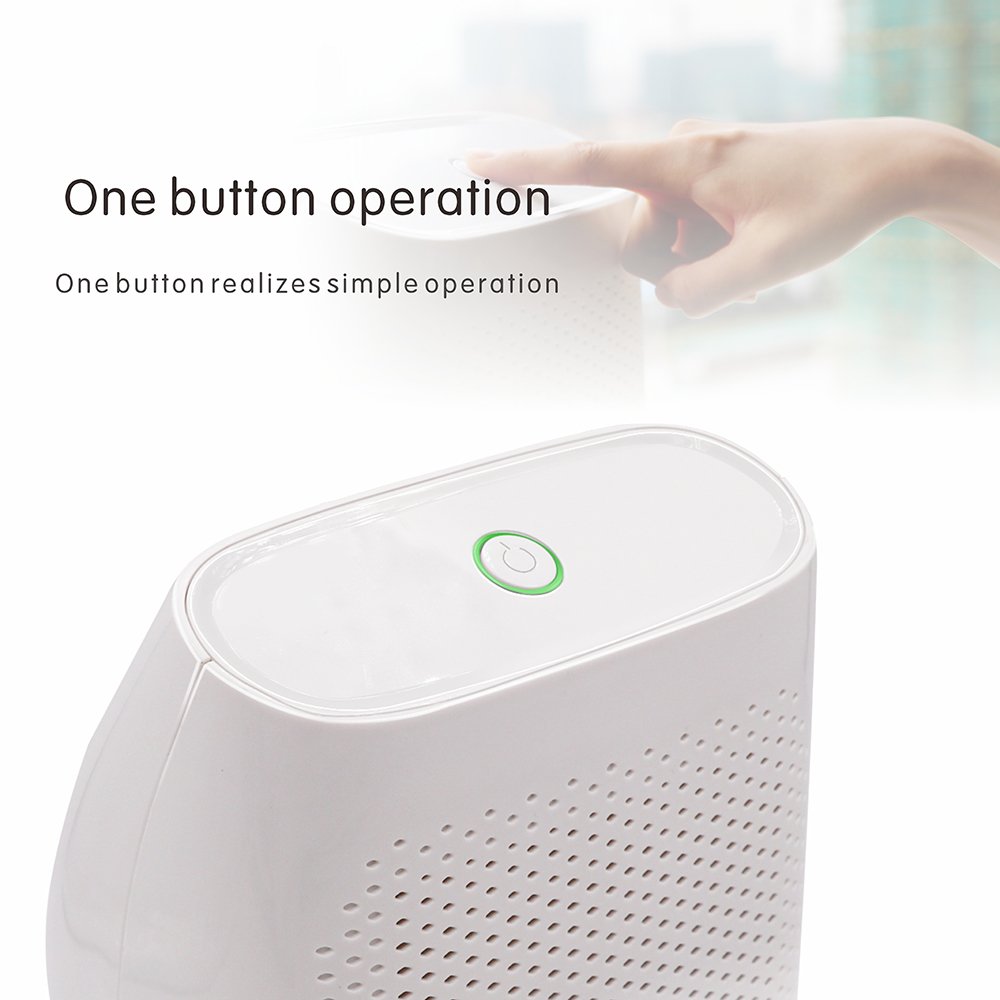 Dehumidifier, hysure 700ml Water Tank Mini Dehumidifier Portable Air purifier, Dehumidifier for Home, Crawl Space, Bathroom, RV, Baby Room, Compact Dehumidifier, White