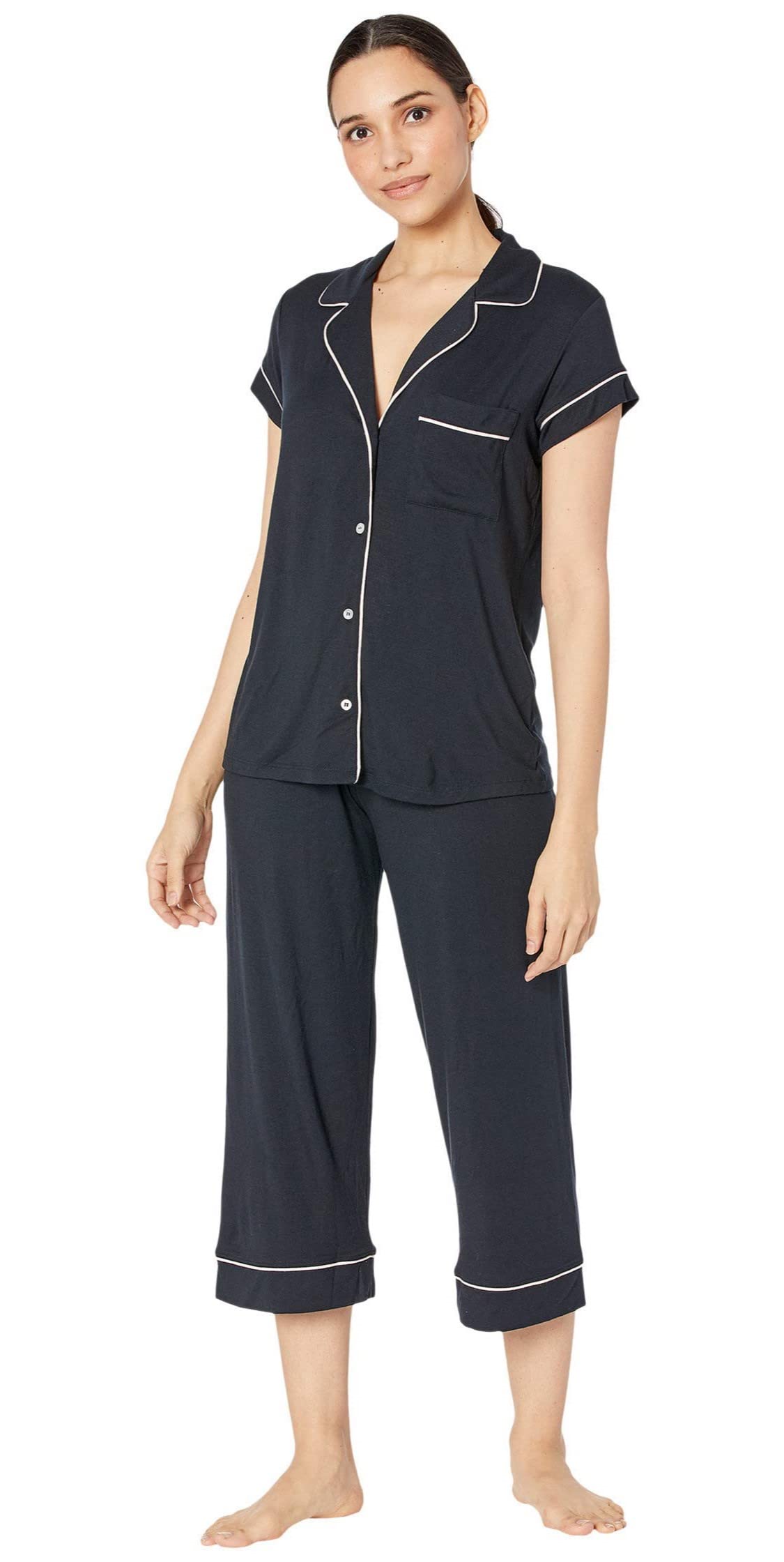 Eberjey Gisele Short Sleeve and Cropped Pant PJ Set