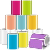 Ctosree 12 Rolls Printer Labels Adhesive Thermal Paper Waterproof Thermal Label Stickers Compatible with Phomemo M110 M221 M220 M120 M200 M110s Printer(Rainbow Colors,1.18 x 1.96 Inch)