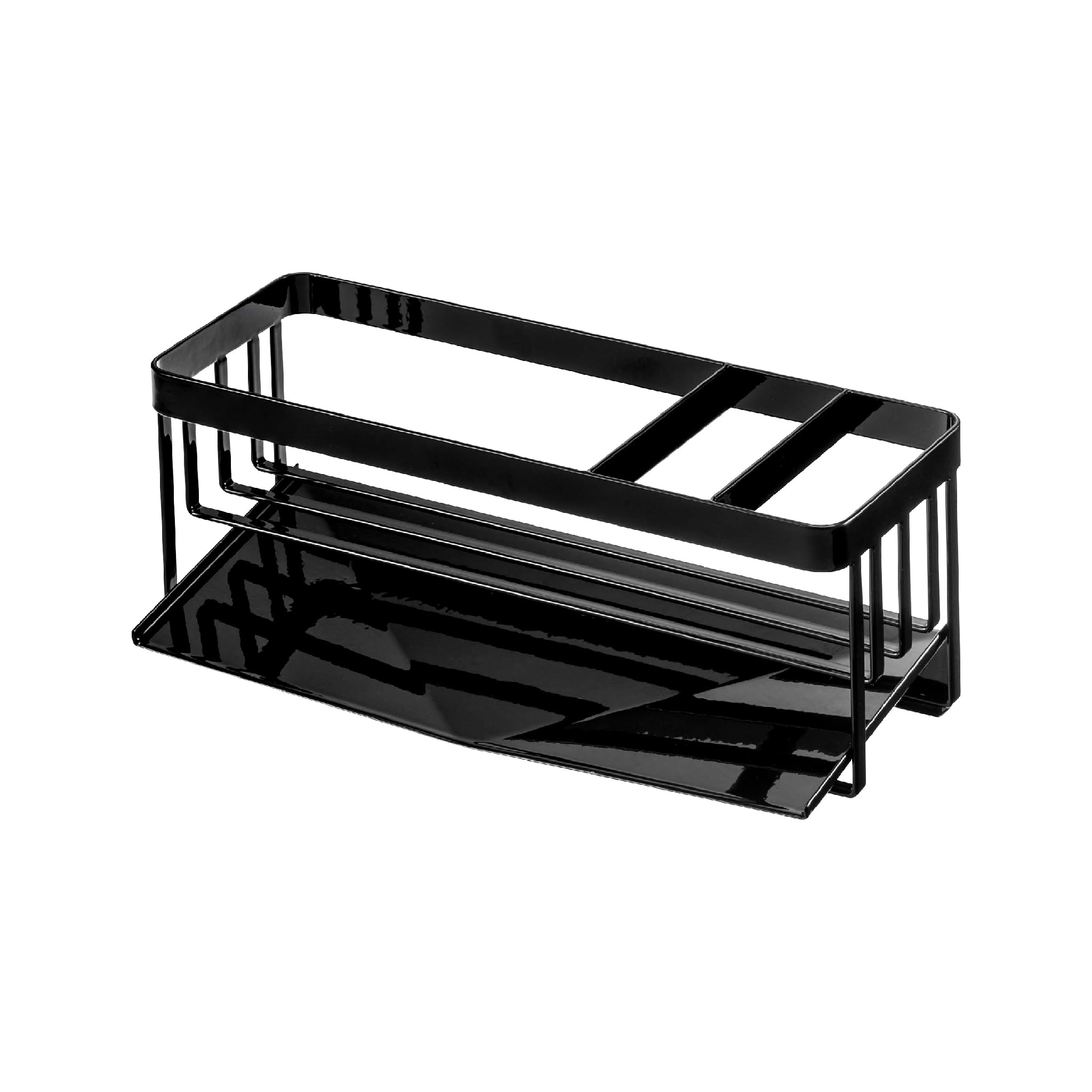 YAMAZAKI Dish Rack for sponges & Detergent, Alloy, Black, Steel, Standard Size