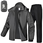 SaphiRose Men's Waterproof Rain Suit 2pcs/set Packable Rain Gear for Golf Motorcycle Fishing