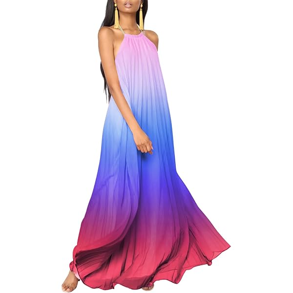 chinese dress ladies Blue Ombre Maxi Dress