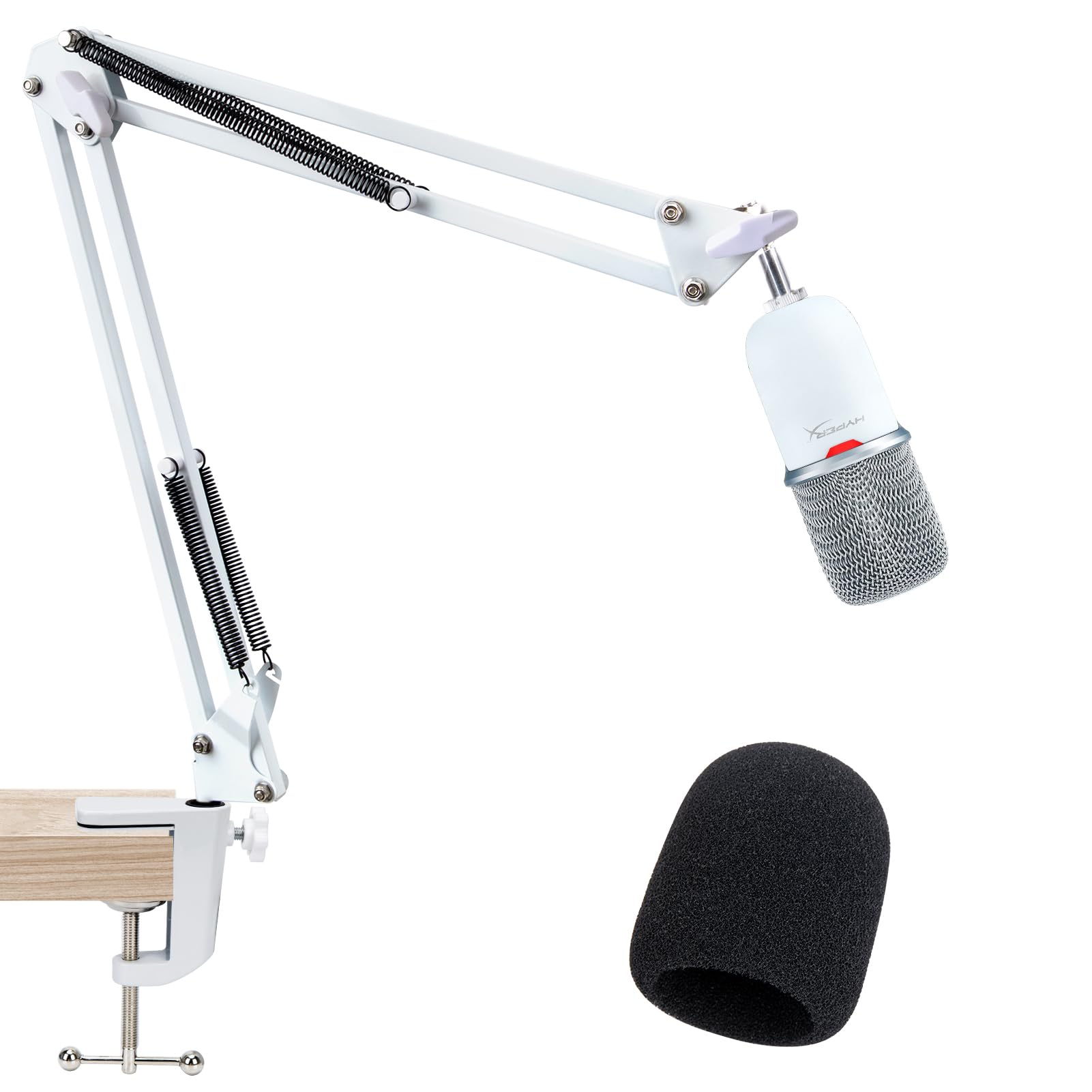 SUNMON Boom Arm Compatible with Hyperx SoloCast, Adjustable Metal Suspension Stand with 3/8" to 5/8" Adapter, Pop Filter, Desk Clamp, for Studio & Gaming (Max Load 1.4kg) โ image 1