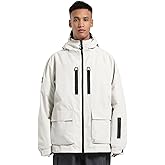 GSOU SNOW Men's Ski Jacket Snowboard Snow Coat Waterproof Windproof Insulated Winter Mountain Outdoor Sports Fixed Hooded