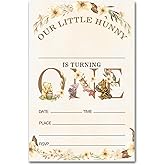 brayqu Winnie the Pooh First Birthday Party Invitations 1st Birthday Invitations Winnie the Pooh 1 Year Old Birthday Party Invites Floral Our Little Hunny (20 Cards with Envelopes)
