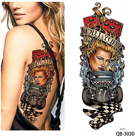 Temporary Tattoo Sticker Nun Girl Pray Design Full Flower Arm Body Art Beckham Big Large