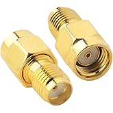 BOOBRIE SMA Coaxial Coax Adapter SMA Female (No Pin) to RP-SMA Male (No Pin) Connector SMA Antenna Adapter for WiFi Antenna/G