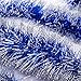 SANNO 52.4Ft Christmas Tinsel Garland Silver Tinsel Snowy Wreath Tinsel Sparkly Classic Party Ornaments Hanging Shiny XmasTree Ceiling Decorations, 4 inch Wide,Blue