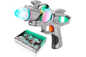 LIBERTY IMPORTS Electric Toy Space Gun, Galactic Infinity Alien Blaster Pistol for Kids Pretend Play with Flashing LED Lights and Blasting Laser FX Sounds