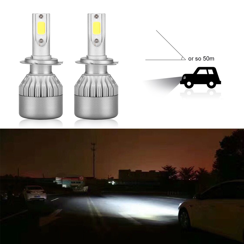 AGM LED C6 H7 Luces Delanteras del Coche (Low Beam), 36W Alta Potencia LED COB Bombillas para Faros Delanteros, 2pcs/paquete