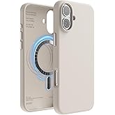 elago Magnetic Silicone Case Compatible with iPhone 16 Plus Case 6.7 Inch Compatible with All MagSafe Accessories - Built-in Magnets, Soft Grip Silicone, Shockproof [Stone]