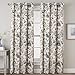 H.VERSAILTEX Blackout Curtains 108 Inch Length 2 Panels Set Floral Print Curtain Drapes for Living Room Thermal Insulated Grommet Window Curtains for Bedroom - Traditional Floral in Sage and Brown