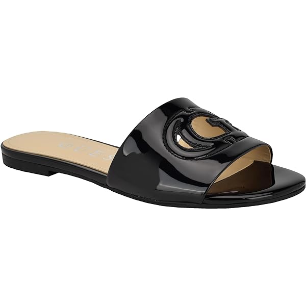 GUESS Women's Tameli Flat Sandal - Quilted Slide With Iconic Triangle Detail - View #9