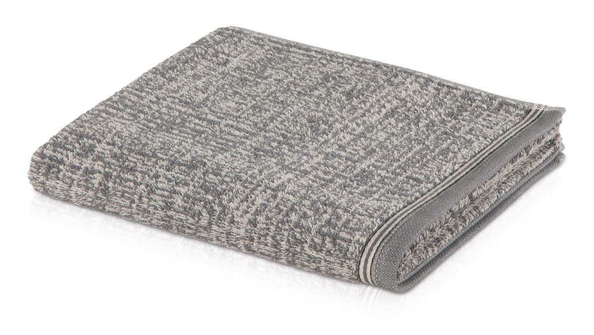 Möve Bohème Linen structure Towel 50 x 100 cm, Towel - Made in Germany, 85% cotton 15% linen, Grey/Nature