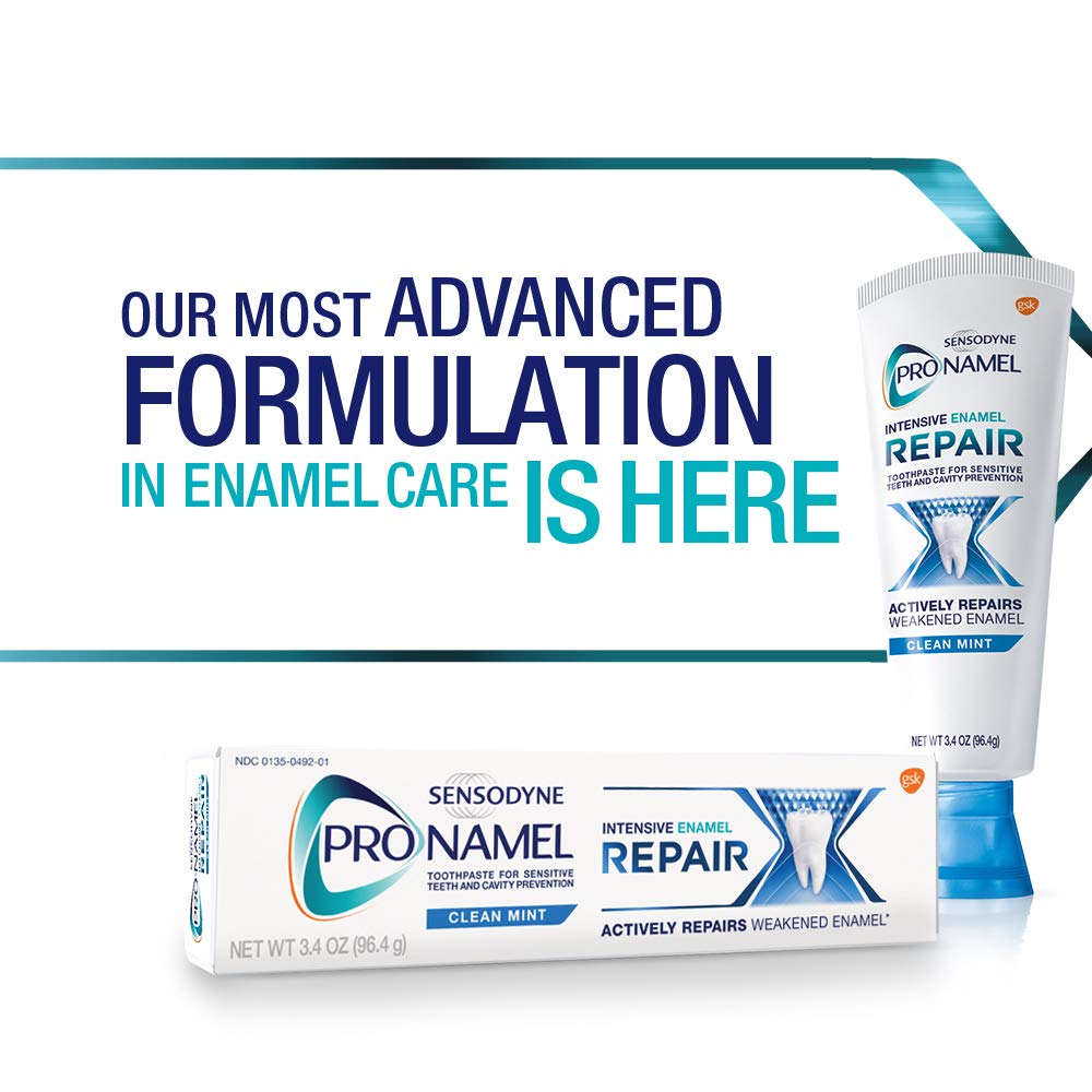 Sensodyne Pronamel Intensive Enamel Repair Toothpaste for Sensitive Teeth, to Reharden and Strengthen Enamel, Clean Mint - 3.4 Ounces : Beauty